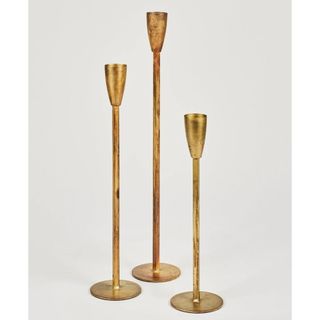 Rustic gold candlesticks