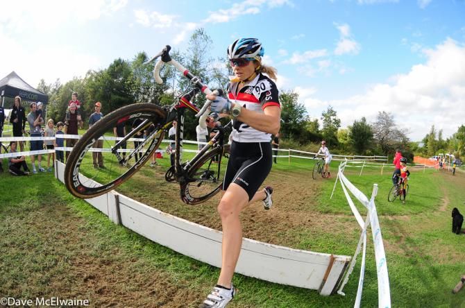 Natasha Ellitot (Rare Vos Racing) running the barriers near the front of the race