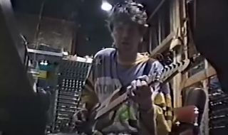 Eddie Van Halen plays a riff at 5150 Studios