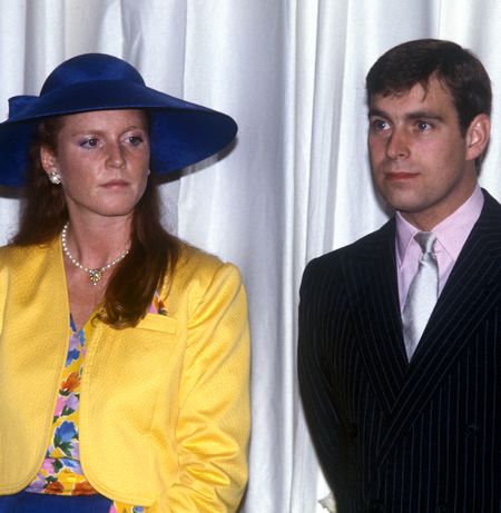 Sarah Ferguson and Prince Andrew looking sad