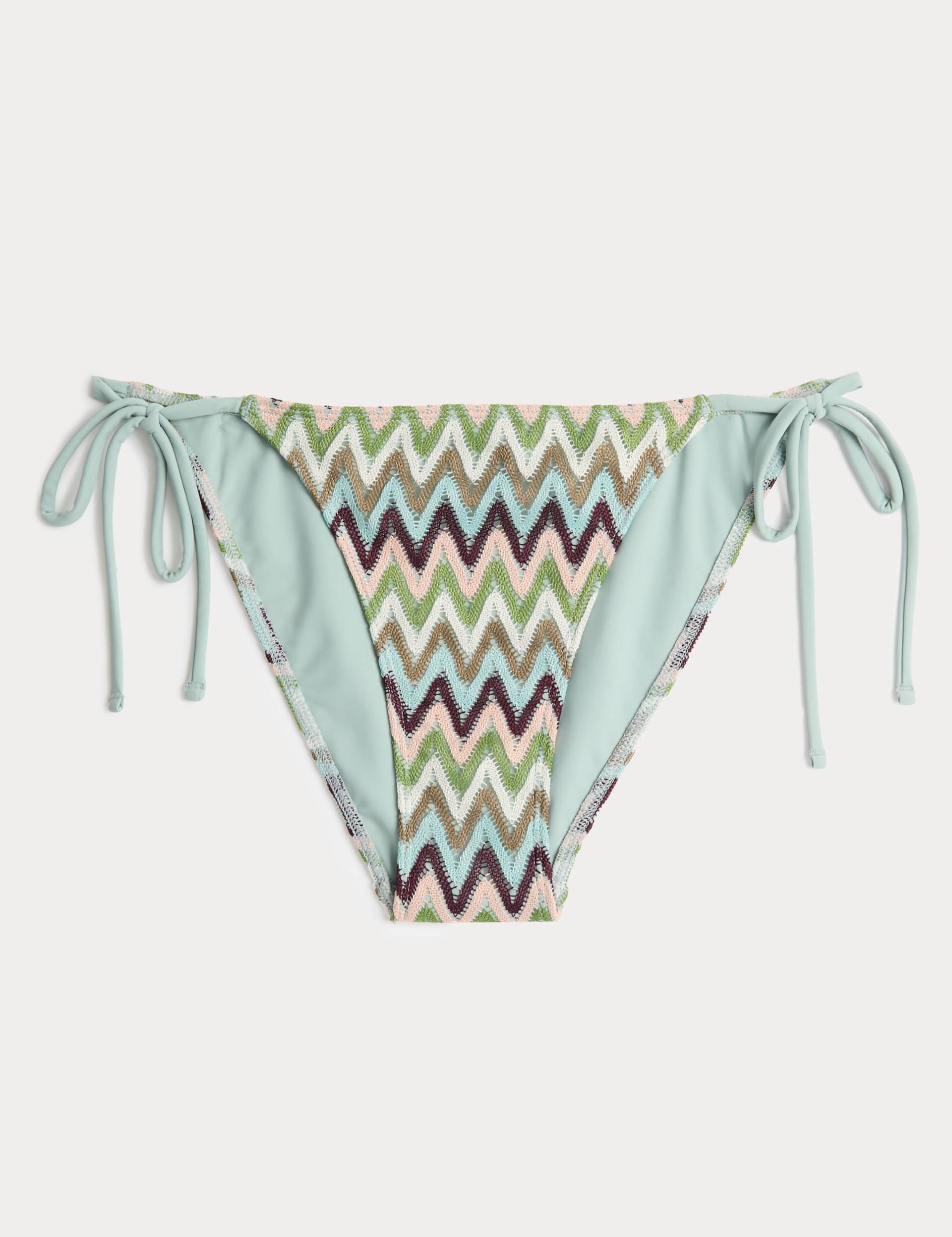 Textured Tie Side Bikini Bottoms