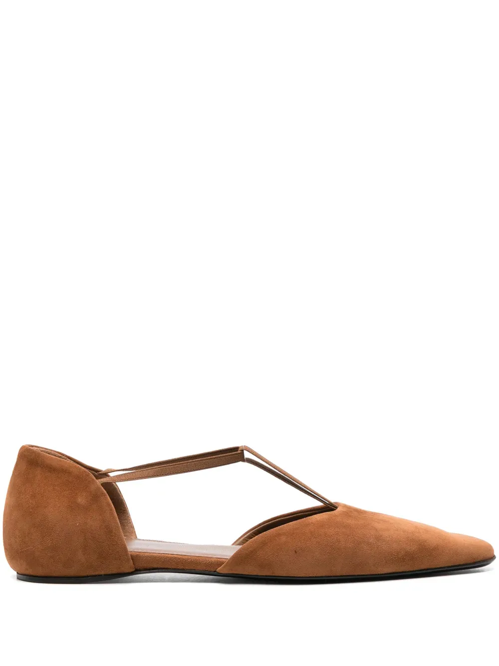 The T-Strap Suede Ballerina Shoes