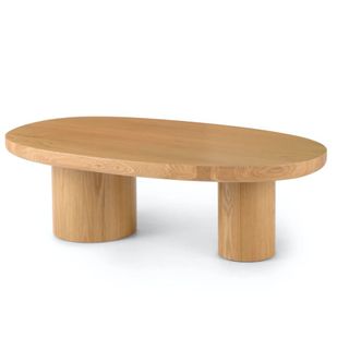 An oak wood coffee table