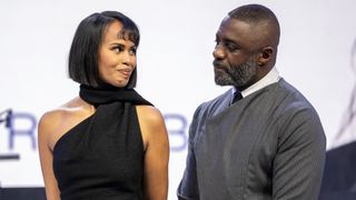US model and activist Sabrina Dhowre Elba (L) looks on next to her husband British actor Idris Elba during the "Crystal Award" ceremony at the World Economic Forum (WEF) annual meeting in Davos, on January 16, 2023. - The world's political and business elites gather for the annual Davos summit to promote "cooperation in a fragmented world", with war in Ukraine, the climate crisis and global trade tensions high on the agenda.