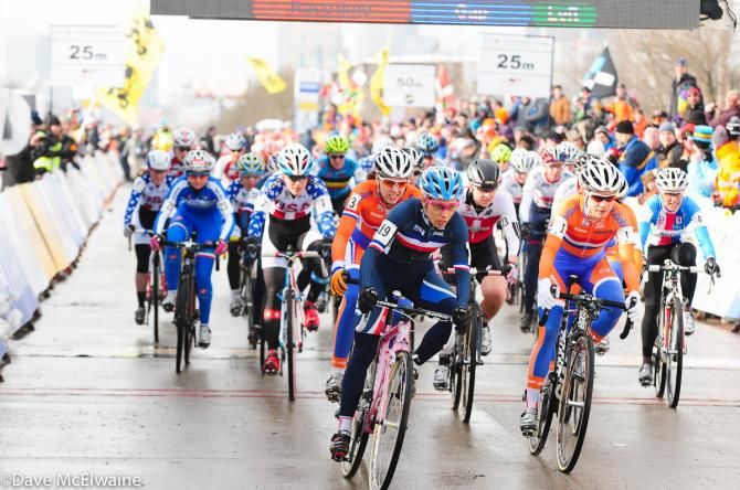 Lucie Chainel-Lefevre (FRA) takes the women's hole shot in Louisville