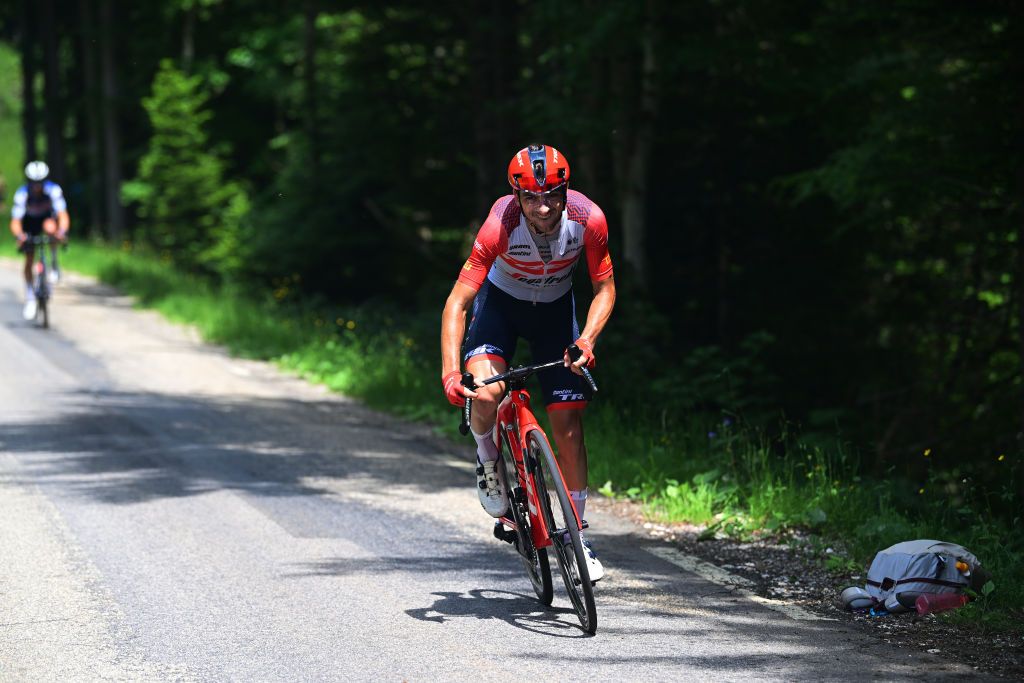 Giulio Ciccone (Trek Segafredo) attacks the breakaway on his way to victory