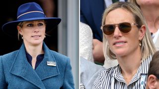 Zara Tindall wearing the same earrings on two different occasions