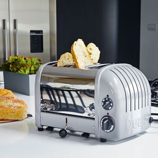 kitchen counter with toaster and toast
