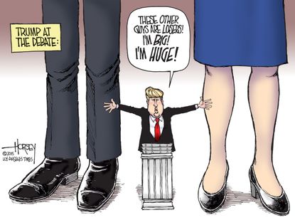 Political cartoon Trump Debate Small