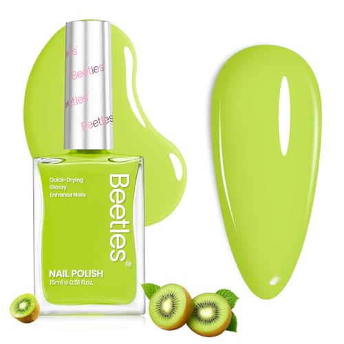 Beetles Lush Fruit Green Nail Polish, Lime Green Nail Polish Quick Dry
