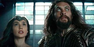 Gal Gadot as Wonder Woman and Jason Momoa as Aquaman in Justice League, DC, Warner Bros.