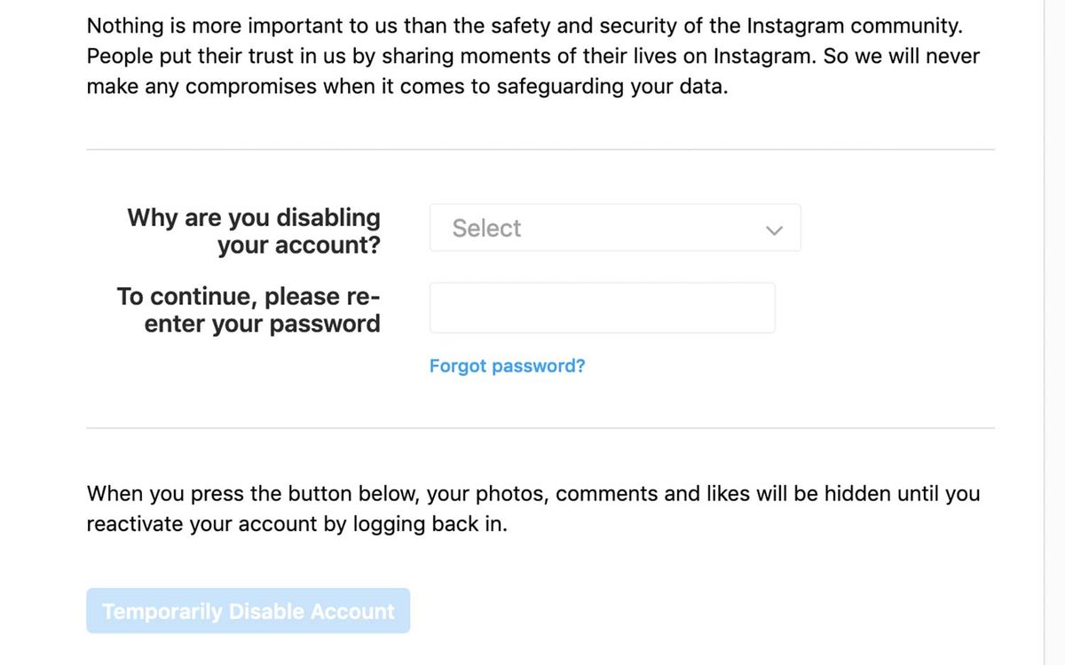  - instagram help how to temporarily disable instagram account or