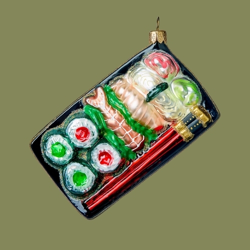 Harrods, Glass Sushi Plate Tree Ornament