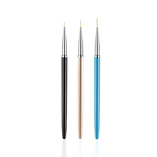 3pcs Nail Art Liner Brushes, Uv Gel Painting Acrylic Nail Design Nylon Brush, Nail Painting Drawing Pens (7/9/11mm)