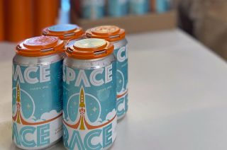 Space Race IPA, a new craft beer created in partnership between Salt City Brewing Co. and the Cosmosphere space museum, both based in Hutchinson, Kansas.