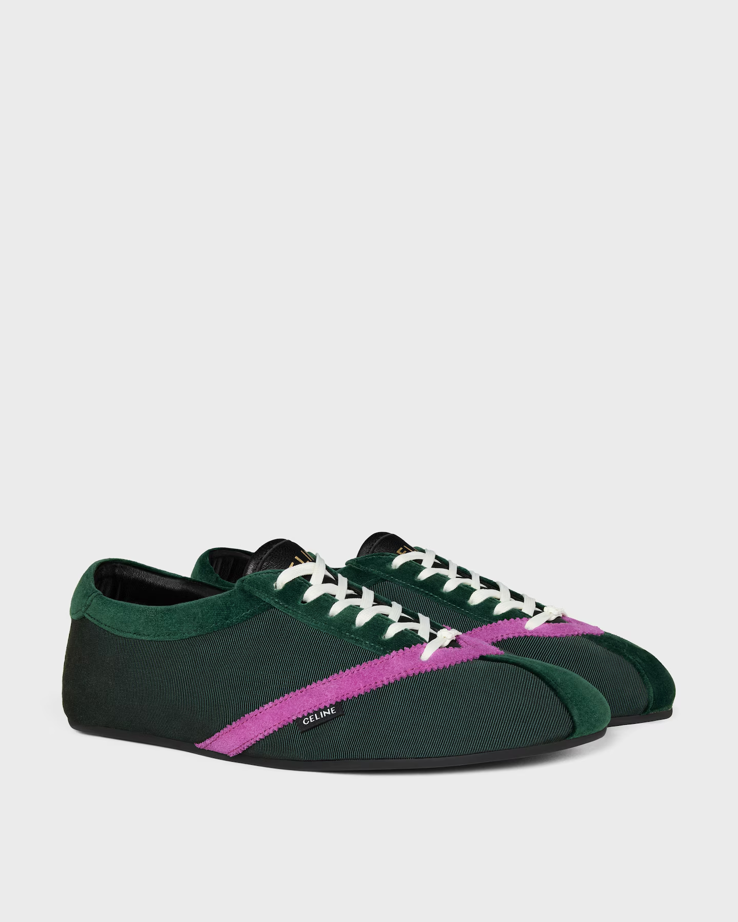 Celine, The Flat Sneaker In Gros Grain, Velvet, Suede Calfskin And Lambskin
