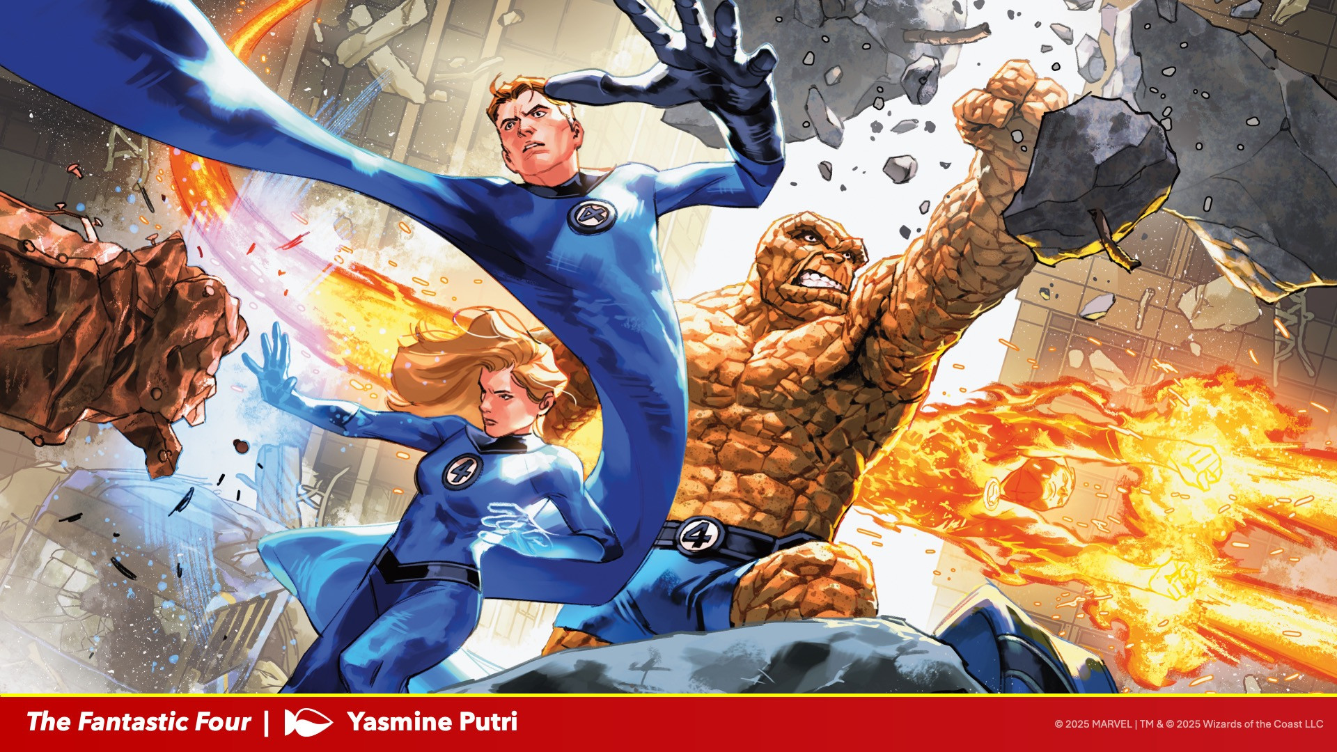 MTG Marvel Super Heroes artwork featuring the Fantastic Four