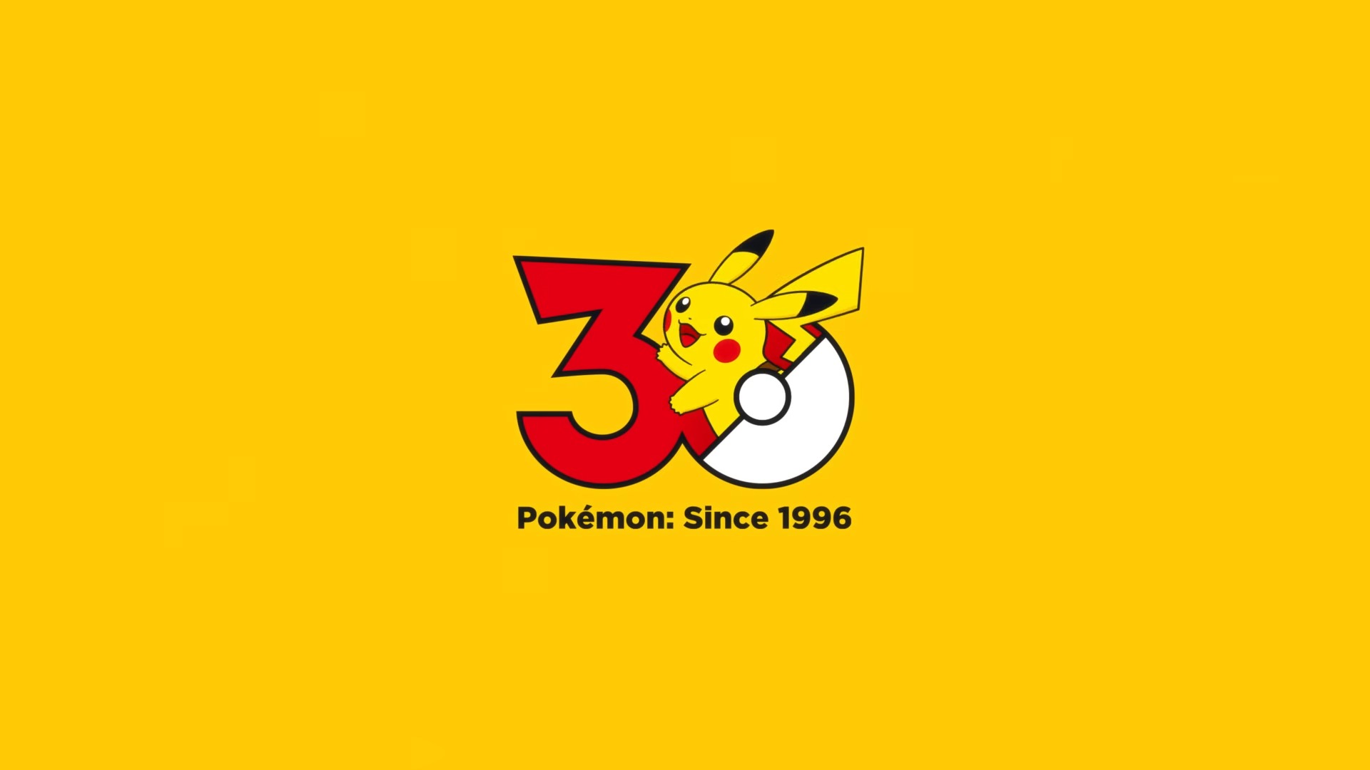 Pok&amp;eacute;mon 30th anniversary graphic featuring Pikachu