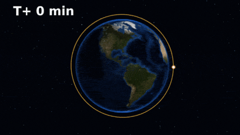 Looped animation of how the debris from the explosion may spread out around Earth