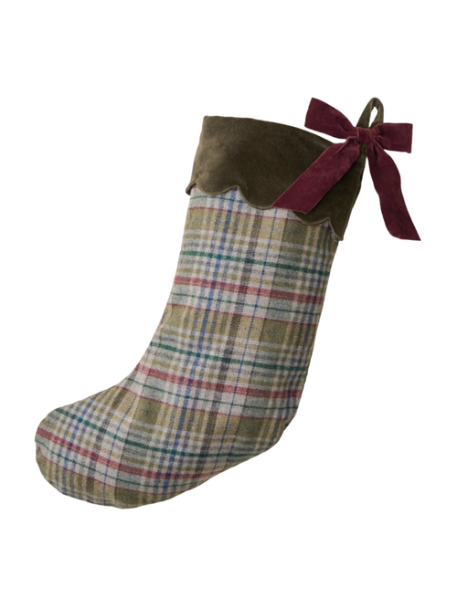Natural Noel Plaid Stocking
