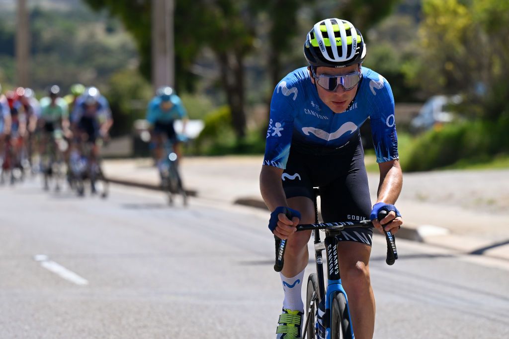 Johan Jacobs (Movistar) charges to get into the break