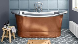Copper-effect baths - 2021 bathroom design trends