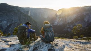 what is backpacking: a couple in Yosemite National Park