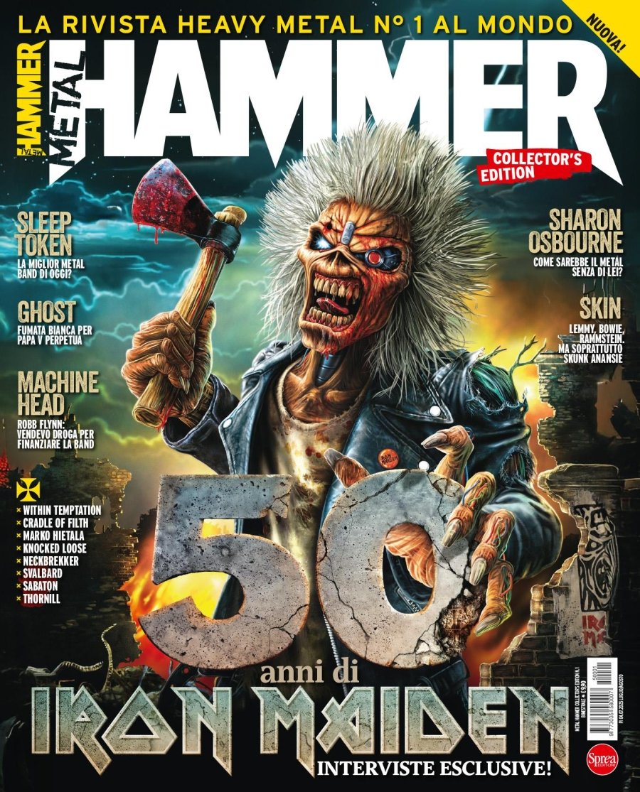 Iron Maiden mascot Eddie on the cover of Metal Hammer Italy