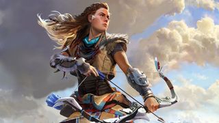 Aloy dans Horizon Zero Dawn tenant un arc et des flèches