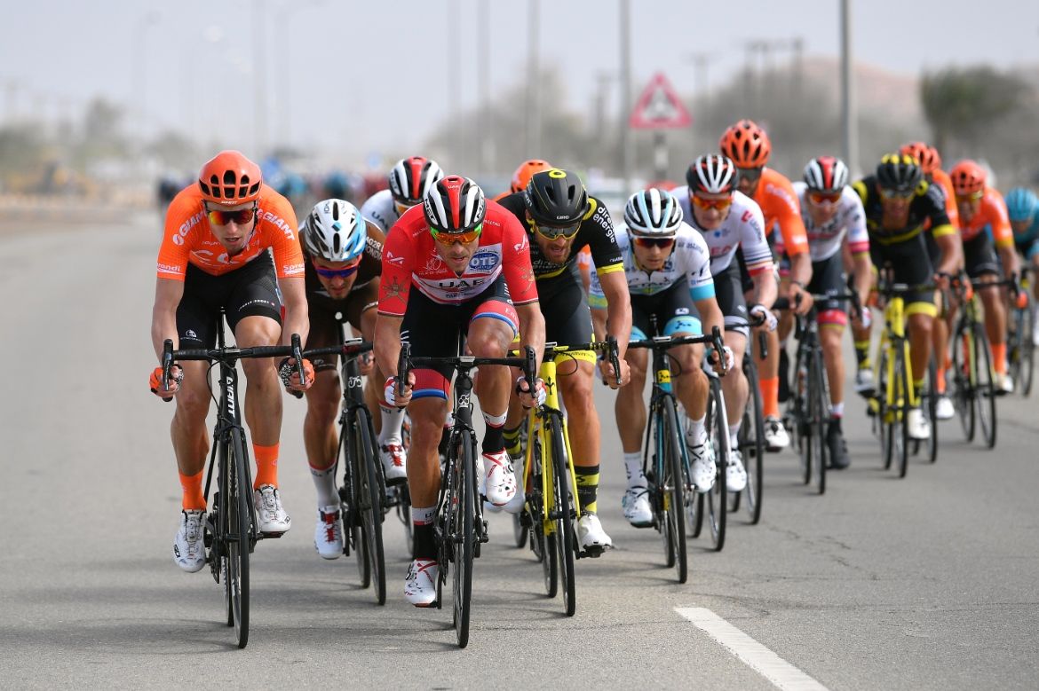 Alexander Kristoff works hard on the front