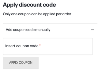 Screenshot showing where to enter discount code on HP website