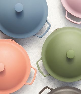 always pans by our place in pink, dark grey, blue, and green