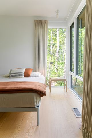 The guest bedroom at the Cabin House