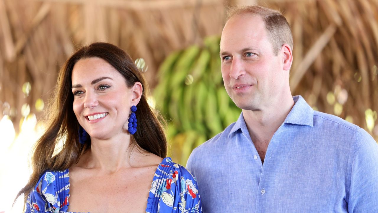 Prince William and Kate Middleton smile together during their official visit to Belize, Jamaica and The Bahamas