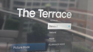 menu settings on outdoor Samsung Terrace TV