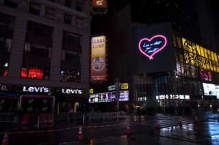 Times Square billboards at night
