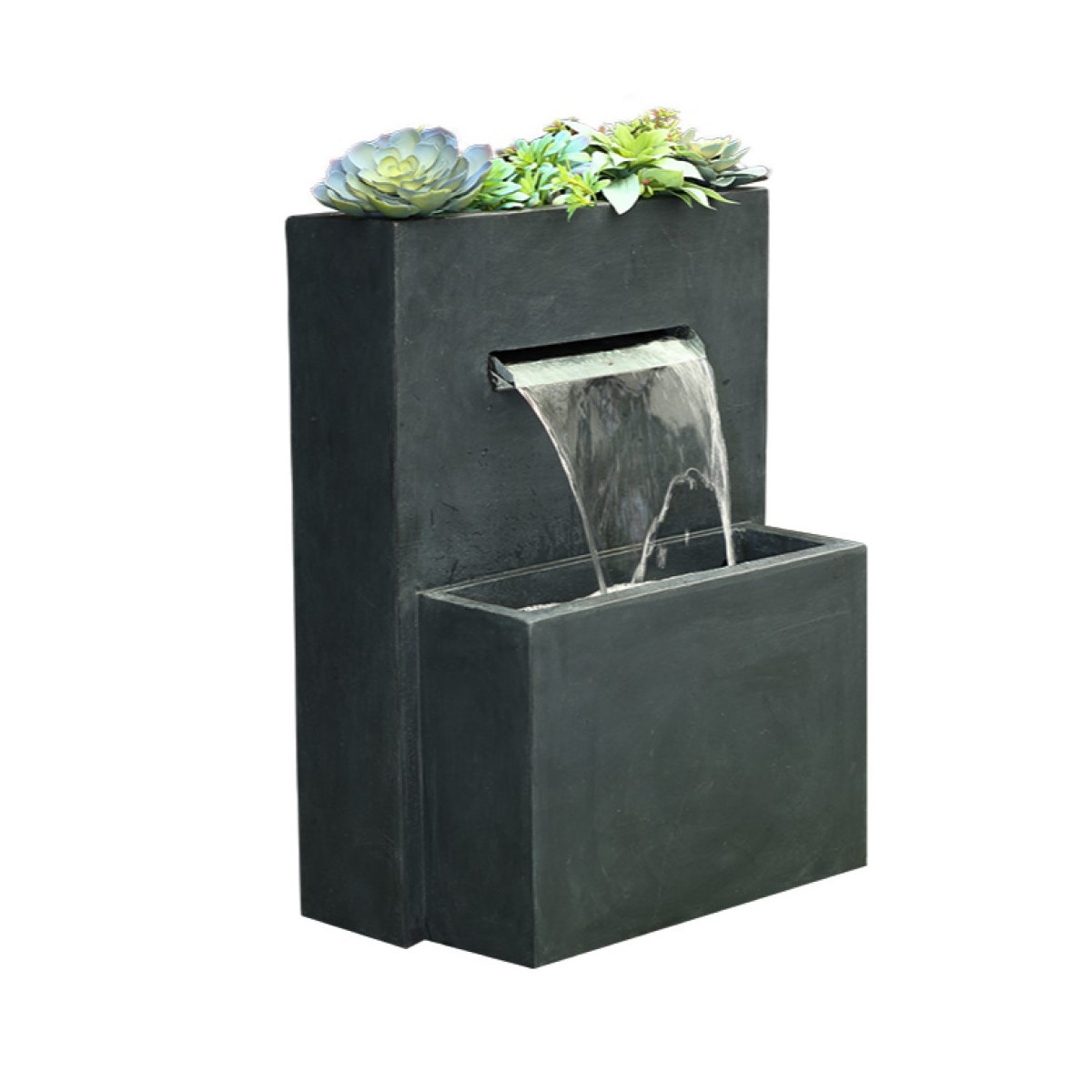 17 Stories Gray Resin Waterfall Outdoor Fountain &amp;amp; Reviews | Wayfair