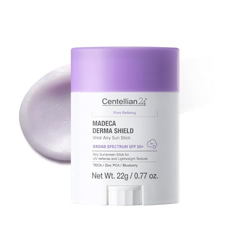 Centellian 24 Madeca Derma Shield Vital Airy Sun Stick Broad Spectrum Spf50+ 0.77 Fl Oz &amp;ndash; Sebum Control Primer Matte Sunscreen Stick for Oily Skin, Pore Care, Lightweight No White Cast Uv Protection