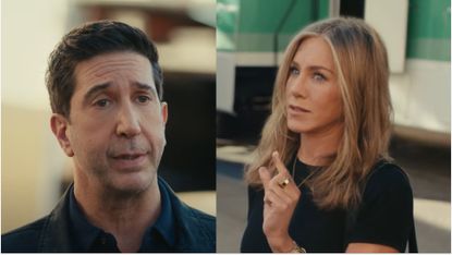 'Friends' couple Jennifer Aniston and David Schwimmer reunite for an Uber Eats Super Bowl commercial.