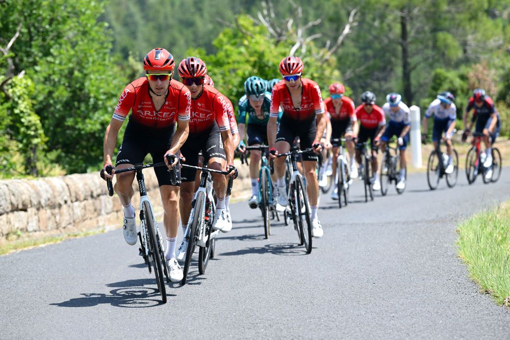 LES ANGLES FRANCE JUNE 18 Laurent Pichon of France and Team Arka Samsic competes during the 46th La Route dOccitanie La Depeche du Midi 2022 Stage 3 a 1887km stage from Sigean to Les Angles 1841m RDO2022 on June 18 2022 in Les Angles France Photo by Dario BelingheriGetty Images