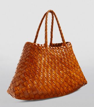 Womens Dragon Diffusion Brown Small Leather Woven Santa Croce Tote Bag | Harrods Uk