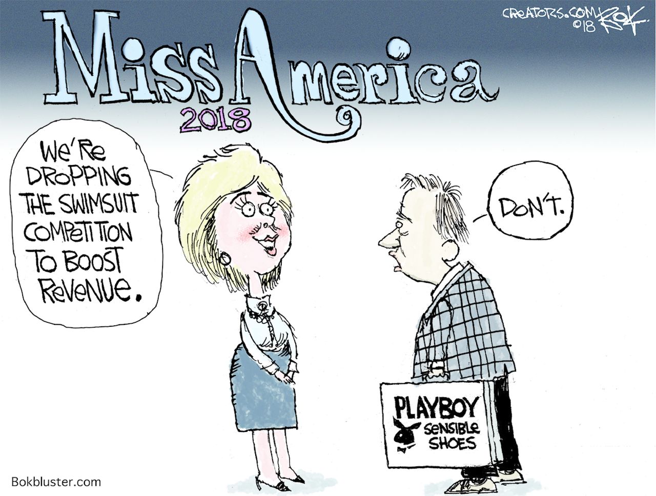 Editorial cartoon U.S. Miss America swimsuit competition cancellation