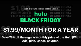 Black Friday 2022 deal for Hulu streaming service offers a year for just $1.99 a month.