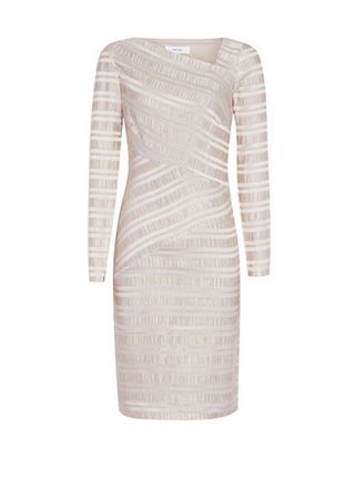 Textured Stripe Dress, £180.00, Reiss