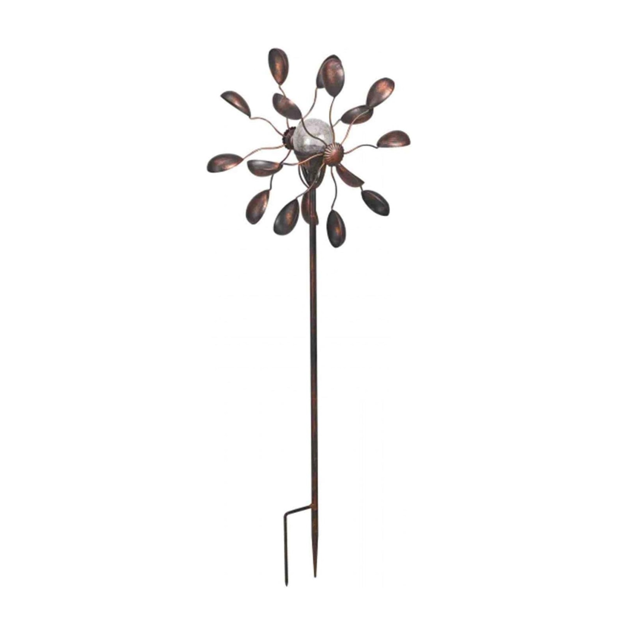 Gemini Wind Spinner with Solar Crackle Globe
