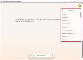 Copilot change language