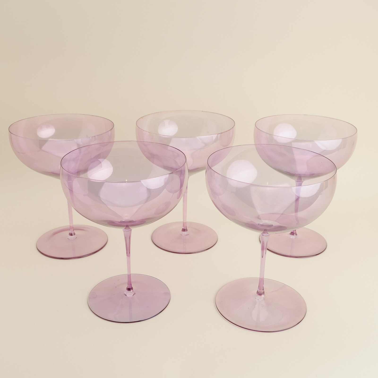 Ambassador No 240 by J &amp;amp; L Lobmeyr Crystal Set 5 Large Lavender Cocktail Glasses