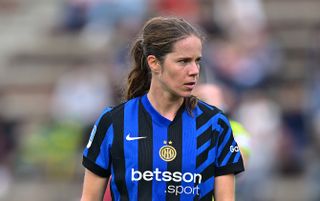 Sofie Junge Pedersen of FC Internazionale Women looks on during the Women Serie A match between FC Internazionale Women and Juventus Women at Arena Civica Gianni Brera on October 20, 2024 in Milan, Italy.