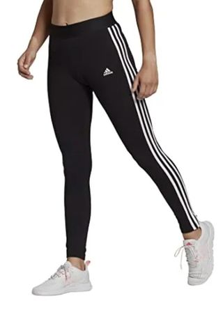  Women's Essentials 3-Stripes Leggings, Black/white, X-Large