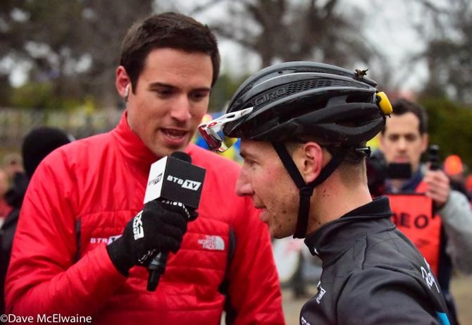 Jeremy Powers (Aspire Racing) being interviewed for the live broadcast after the race
